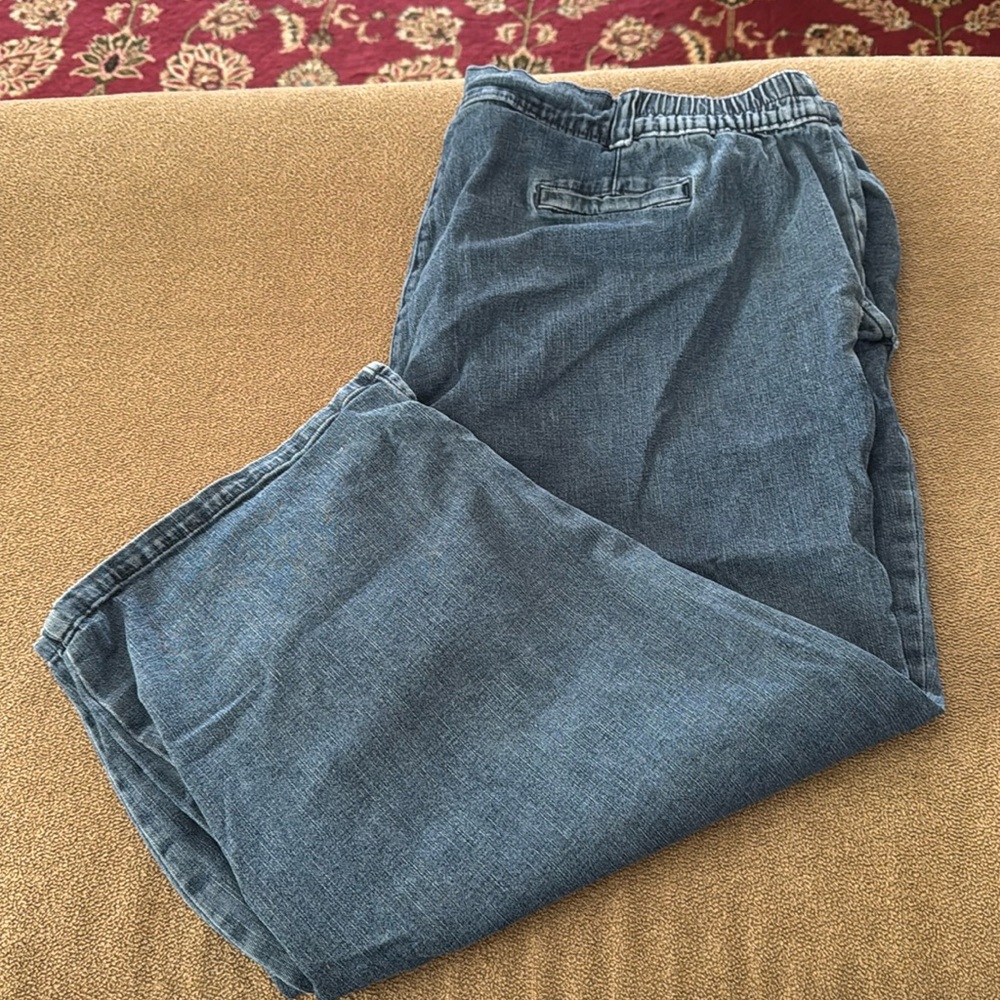 KAREN SCOTT Elastic Waist Capri Jeans Medium Wash Size 18 (TD)